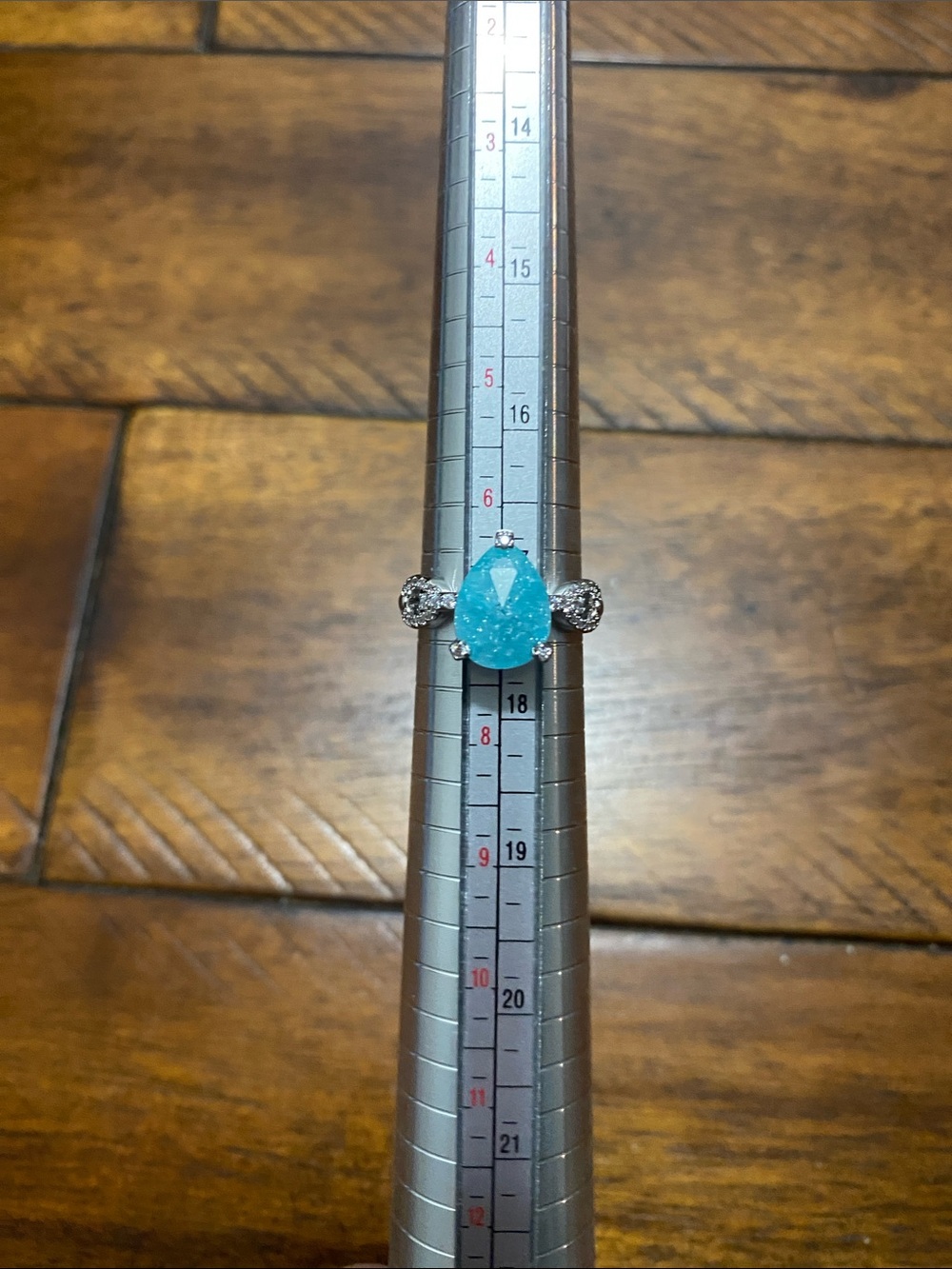Bomb Party OG Originals Ring - Lab Created Blue Topaz Ice Crystal - Rhodium - 7